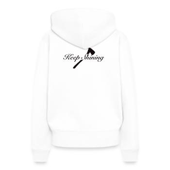 Keep Shining  - Frauen Premium Bio Hoodie - Weiß - Hinten - Julia (174cm)