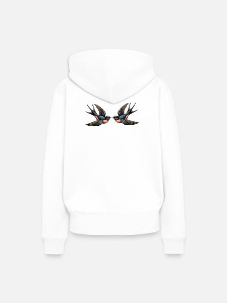 Schwalben – Rockabilly - Frauen Premium Bio Hoodie - Weiß