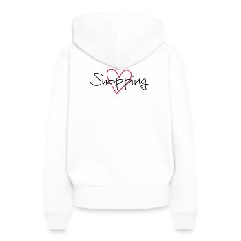 shopping Herz Ich liebe shopping Geschenk - Frauen Premium Bio Hoodie - Weiß - Hinten - Julia (174cm)