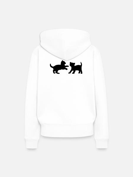 Zwei Kätzchen, die - Frauen Premium Bio Hoodie - Weiß
