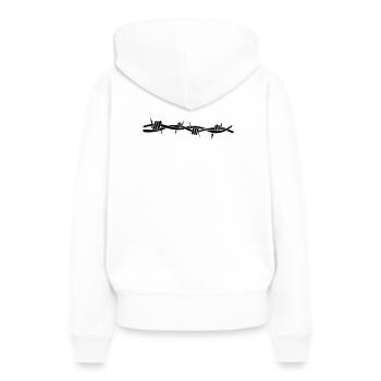 stacheldraht - Frauen Premium Bio Hoodie - Weiß - Hinten - Julia (174cm)