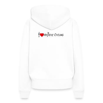 Kunstrad, Kunstradfahren, Hallenradsport, I Love  - Frauen Premium Bio Hoodie - Weiß - Hinten - Julia (174cm)