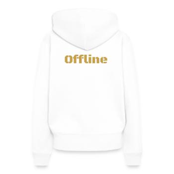 Offline - Frauen Premium Bio Hoodie - Weiß - Hinten - Julia (174cm)