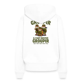 siebte Firma, die siebte Kompanie, Tassin - Frauen Premium Bio Hoodie - Weiß - Hinten - Julia (174cm)