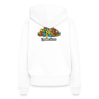 Humorbild-Legasthenie - Frauen Premium Bio Hoodie - Weiß - Hinten - Julia (174cm)