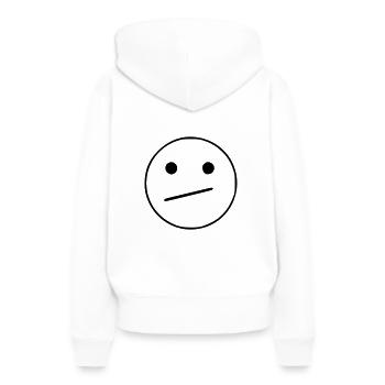 Emoji esquisse noir neutre - Sweat à capuche Premium bio Femme - blanc - Dos - Julia (174cm)