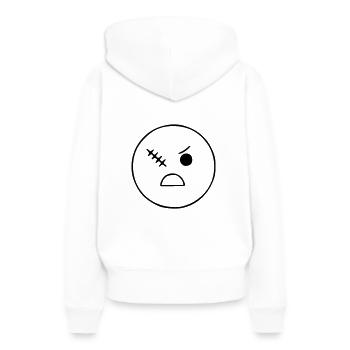 Emoji Skizze Narbe Auge schwarz - Frauen Premium Bio Hoodie - Weiß - Hinten - Julia (174cm)