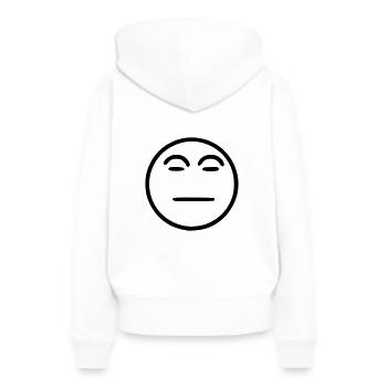 Emoji esquisse noir neutre - Sweat à capuche Premium bio Femme - blanc - Dos - Julia (174cm)