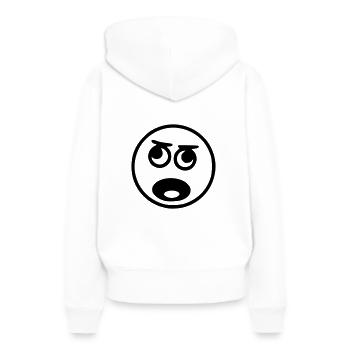 Emoji sketch cri noir - Sweat à capuche Premium bio Femme - blanc - Dos - Julia (174cm)