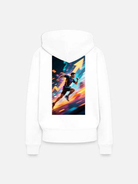 Bleiben Sie in Bewegung - Frauen Premium Bio Hoodie - Weiß