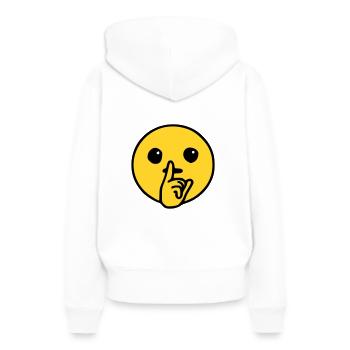 Emoji Leise Skizze Farbe - Frauen Premium Bio Hoodie - Weiß - Hinten - Julia (174cm)