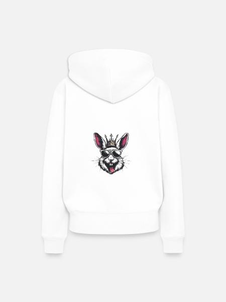 Hase Comic - Frauen Premium Bio Hoodie - Weiß