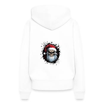 Père Noël Crâne Père Noël Père Noël - Sweat à capuche Premium bio Femme - blanc - Dos - Julia (174cm)