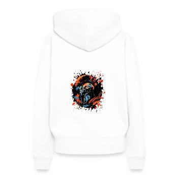 Casque Sparta Gladiator - Sweat à capuche Premium bio Femme - blanc - Dos - Julia (174cm)