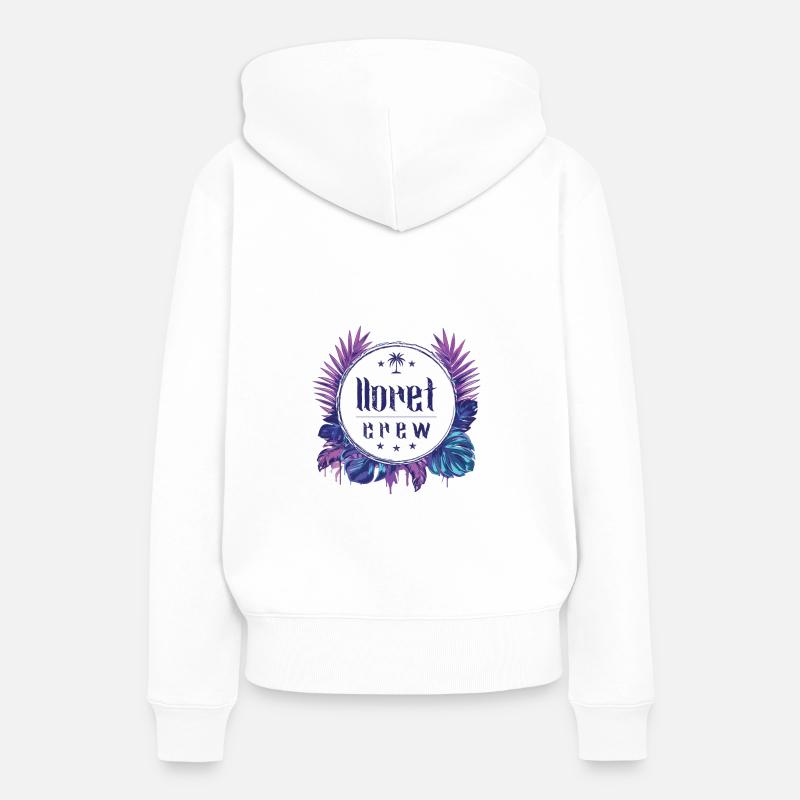 Lloret De Mar Crew Coloré - Sweat à capuche Premium bio Femme - blanc