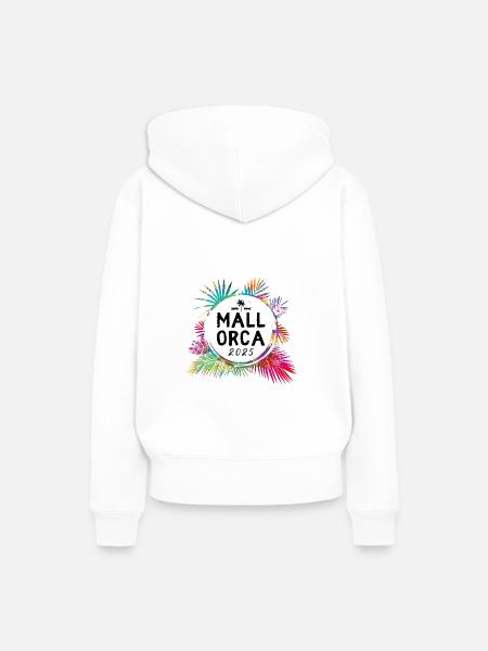 Mallorca 2025 Bunt - Frauen Premium Bio Hoodie - Weiß
