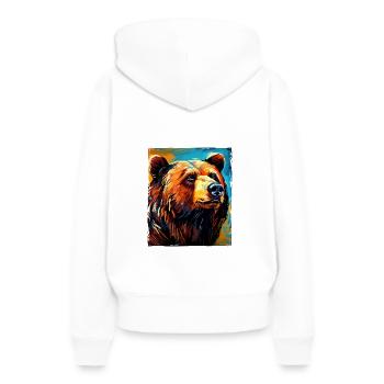 Portrait d’ours - Sweat à capuche Premium bio Femme - blanc - Dos - Julia (174cm)