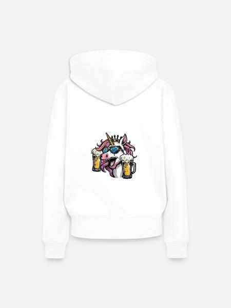Einhorn Bier Party - Frauen Premium Bio Hoodie - Weiß