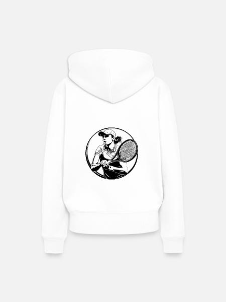 Tennis Spielerin - Frauen Premium Bio Hoodie - Weiß