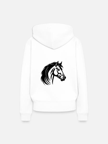 Pferd Kopf - Frauen Premium Bio Hoodie - Weiß