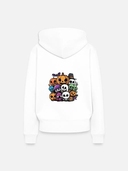 Halloween Party Figuren - Frauen Premium Bio Hoodie - Weiß