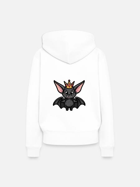 Fledermaus Comic Krone - Frauen Premium Bio Hoodie - Weiß