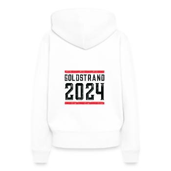 Sables d’or 2024 - Sweat à capuche Premium bio Femme - blanc - Dos - Julia (174cm)