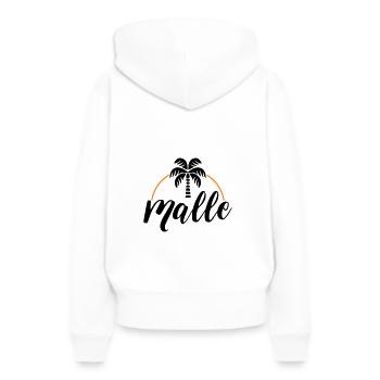 Malle Palme - Sweat à capuche Premium bio Femme - blanc - Dos - Julia (174cm)