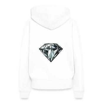 Bijou en diamant - Sweat à capuche Premium bio Femme - blanc - Dos - Julia (174cm)