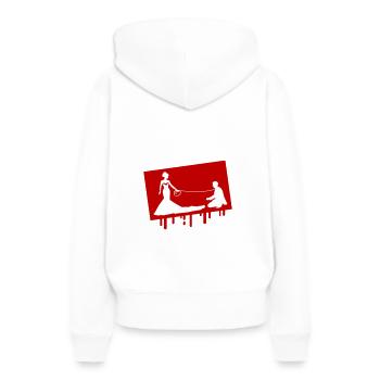 Hochzeit Brautpaar Leine - Frauen Premium Bio Hoodie - Weiß - Hinten - Julia (174cm)