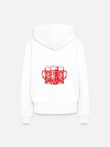 Bier Anstoßen - Frauen Premium Bio Hoodie - Weiß