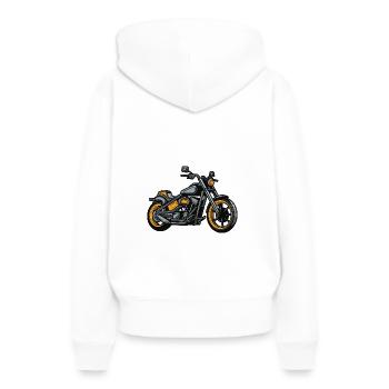 Motard Motard - Sweat à capuche Premium bio Femme - blanc - Dos - Julia (174cm)