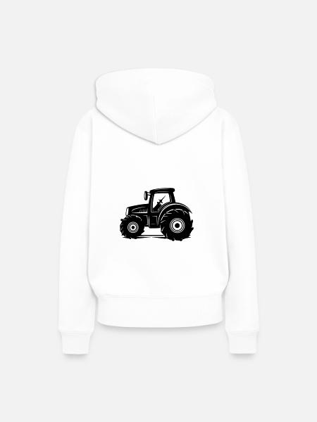 Traktor Fahrzeug - Frauen Premium Bio Hoodie - Weiß