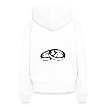 Symbole des alliances - Sweat à capuche Premium bio Femme - blanc - Dos - Julia (174cm)