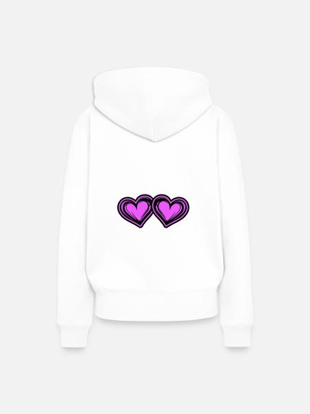 Herzen Symbol Ehe Liebe - Frauen Premium Bio Hoodie - Weiß