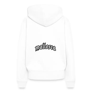 Mallorca Schrift - Frauen Premium Bio Hoodie - Weiß - Hinten - Julia (174cm)