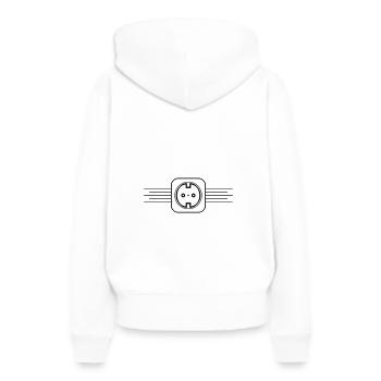 Alimentation de l’icône de la prise - Sweat à capuche Premium bio Femme - blanc - Dos - Julia (174cm)