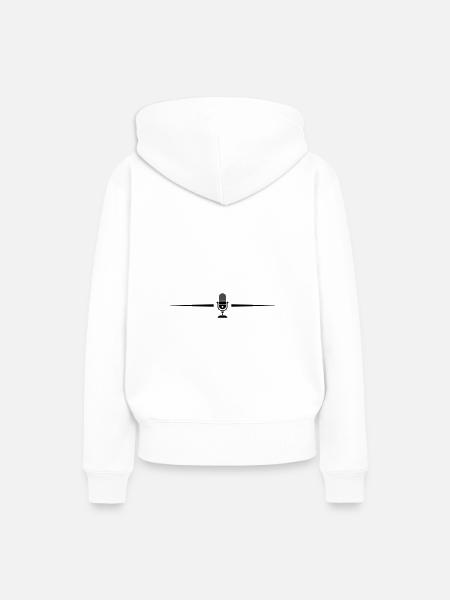 Mikrofon Symbol Linie - Frauen Premium Bio Hoodie - Weiß