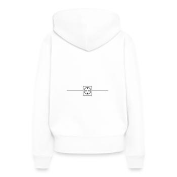 Icône d’alimentation de la prise Électricien - Sweat à capuche Premium bio Femme - blanc - Dos - Julia (174cm)
