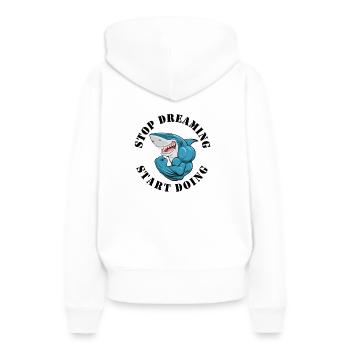 Fitness hai arrêter de rêver, commencer à faire. - Sweat à capuche Premium bio Femme - blanc - Dos - Julia (174cm)