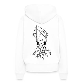 Calmar - Sweat à capuche Premium bio Femme - blanc - Dos - Julia (174cm)