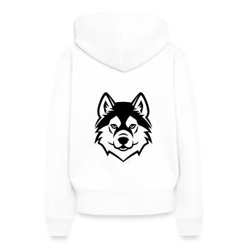 Tête de chien Akita - Sweat à capuche Premium bio Femme - blanc - Dos - Julia (174cm)