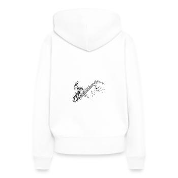 Saxofon - Frauen Premium Bio Hoodie - Weiß - Hinten - Julia (174cm)