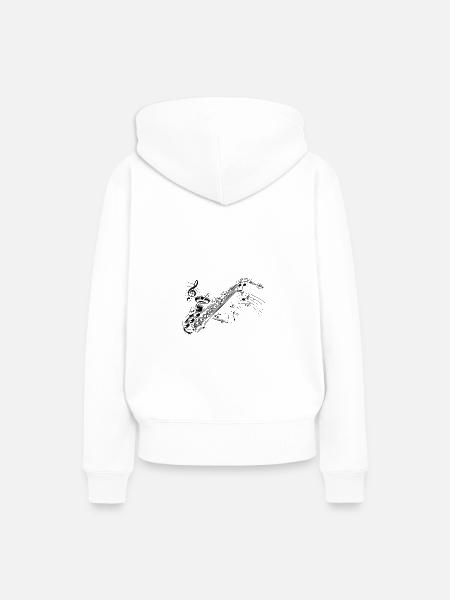 Saxofon - Frauen Premium Bio Hoodie - Weiß