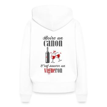 Vigneron vins raisins cave - Sweat à capuche Premium bio Femme - blanc - Dos - Julia (174cm)