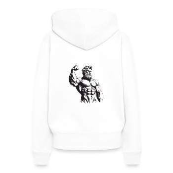 Combattant grec - Sweat à capuche Premium bio Femme - blanc - Dos - Julia (174cm)