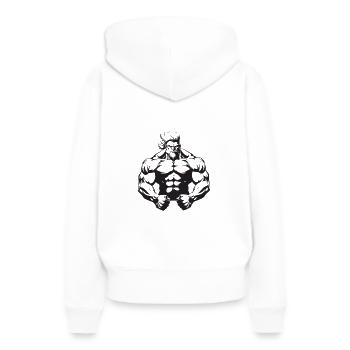 Bodybuilder Fitness - Sweat à capuche Premium bio Femme - blanc - Dos - Julia (174cm)