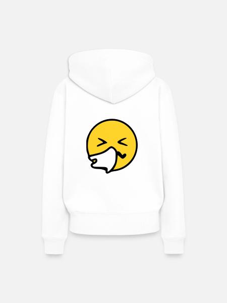 Emoji niezen schetskleur - Vrouwen Premium Bio hoodie - wit