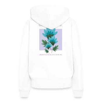 Wachstum ist eine Wahl - Frauen Premium Bio Hoodie - Weiß - Hinten - Julia (174cm)