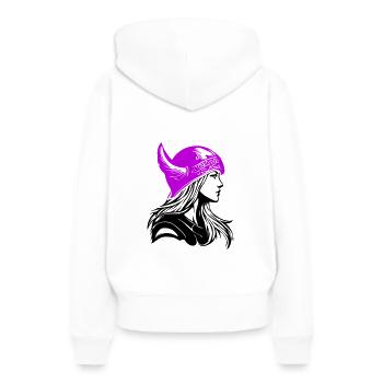 Wikinger Frau Kriegerin - Frauen Premium Bio Hoodie - Weiß - Hinten - Julia (174cm)